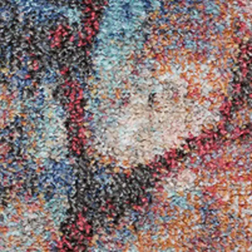 Cream Blue And Pink Floral Area Rug Photo 4