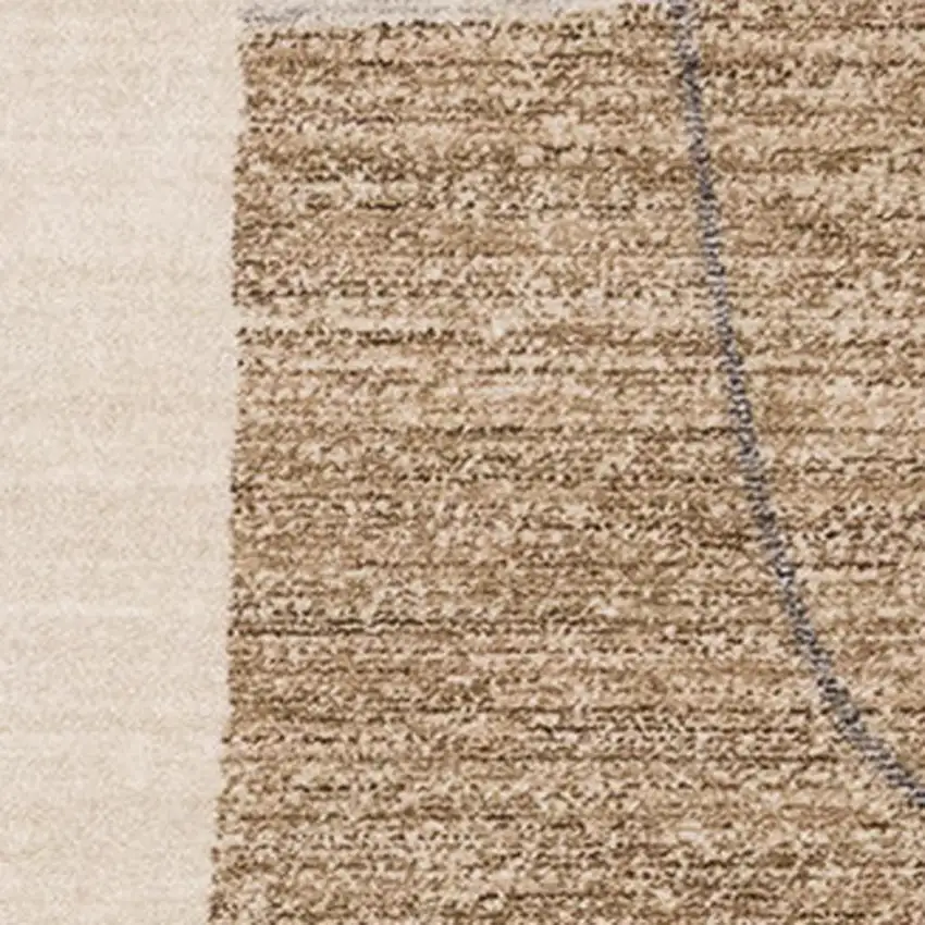 Cream Brown And Beige Geometric Area Rug Photo 5