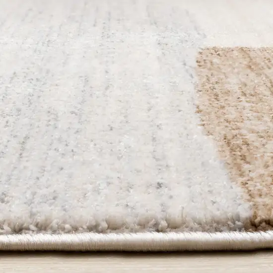 Cream Brown And Beige Geometric Area Rug Photo 8