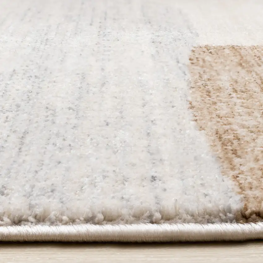 Cream Brown And Beige Geometric Area Rug Photo 8