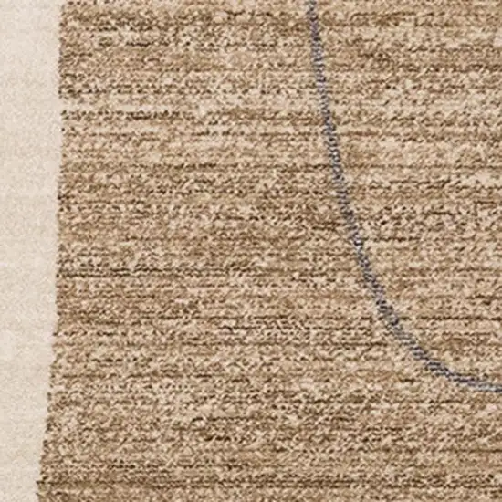 Cream Brown And Beige Geometric Area Rug Photo 4