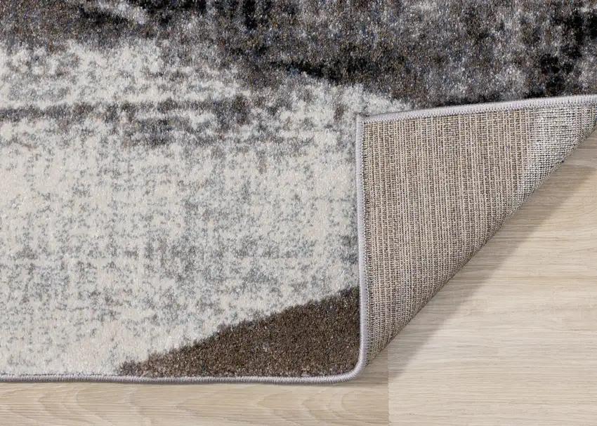 Cream Brown And Black Geometric Area Rug Photo 8