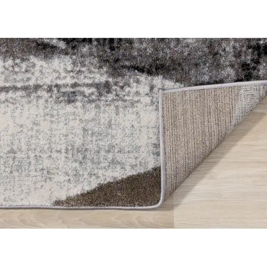 Cream Brown And Black Geometric Area Rug Photo 9