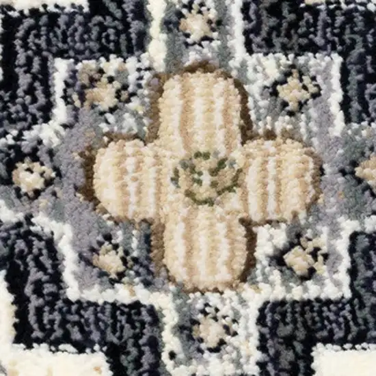 Cream Brown And Tan Oriental Area Rug Photo 5