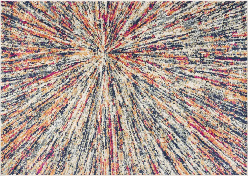 Cream Celestial Burst Abstract Area Rug Photo 5