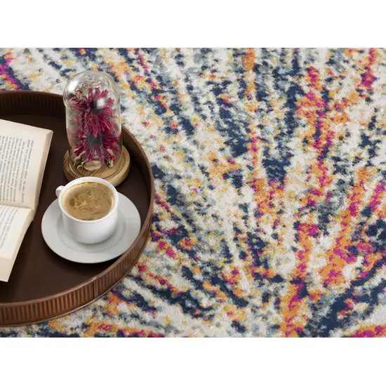 Cream Celestial Burst Abstract Area Rug Photo 7