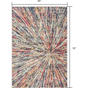 Photo of Cream Celestial Burst Abstract Area Rug