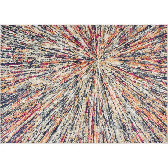 Cream Celestial Burst Abstract Area Rug Photo 1