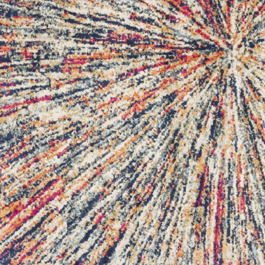 Cream Celestial Burst Abstract Area Rug Photo 5