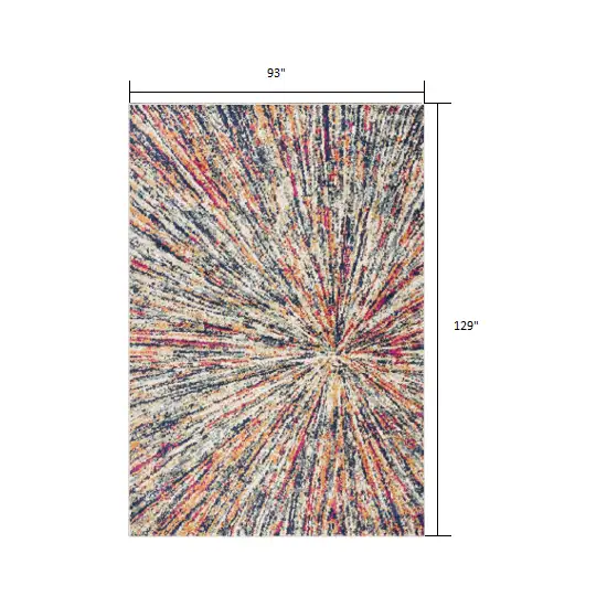 Cream Celestial Burst Abstract Area Rug Photo 7