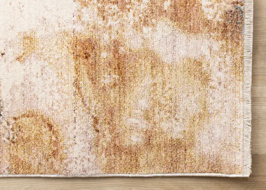 Cream Copper And Blue Abstract Area Rug Photo 7