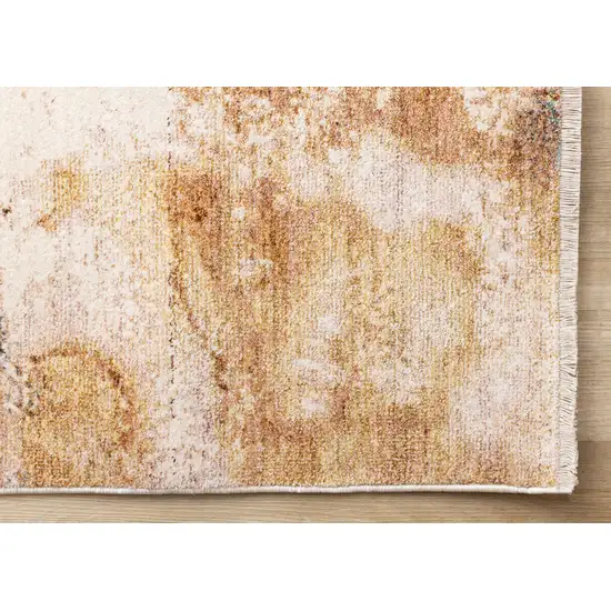 Cream Copper And Blue Abstract Area Rug Photo 7