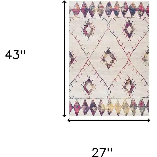 Cream Damask Area Rug Photo 3