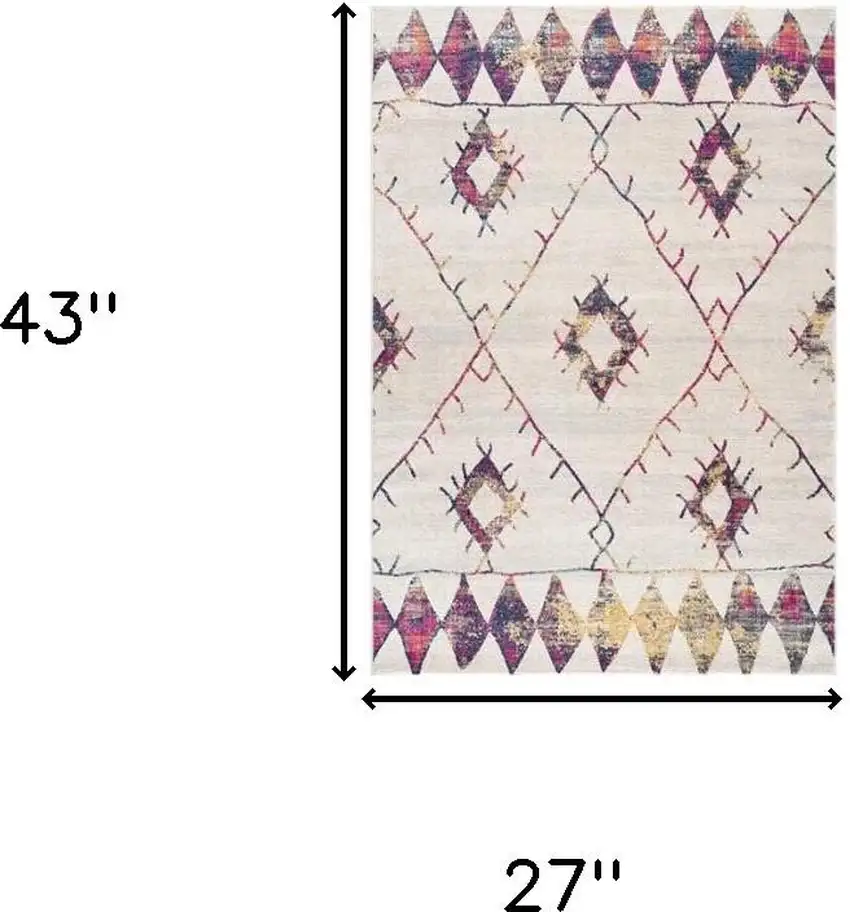 Cream Damask Area Rug Photo 3