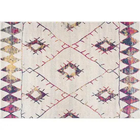 Cream Damask Area Rug Photo 5