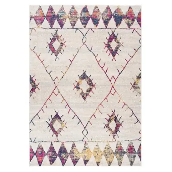 Cream Damask Area Rug Photo 2