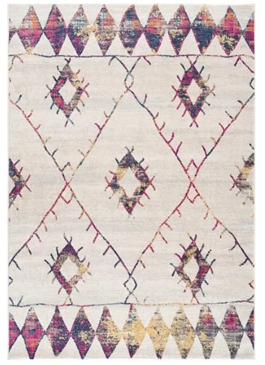 Cream Damask Area Rug Photo 2