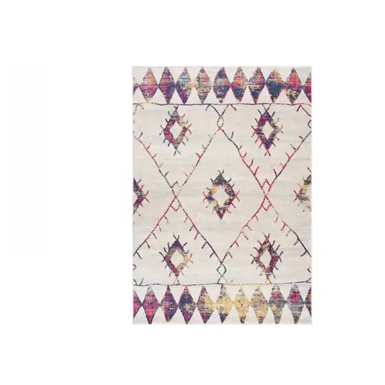 Cream Damask Area Rug Photo 2