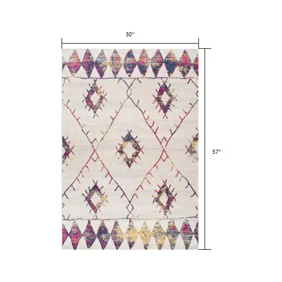 Cream Damask Area Rug Photo 7