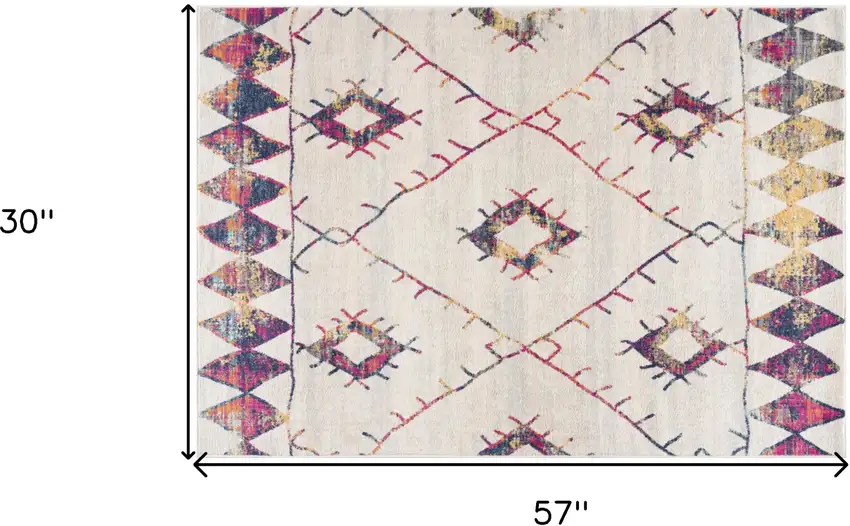 Cream Damask Area Rug Photo 3