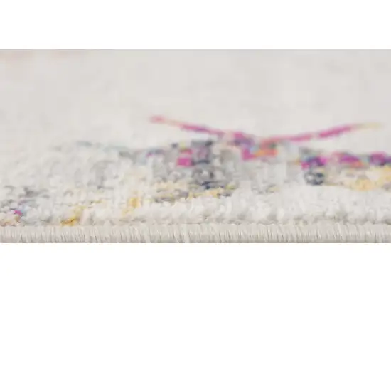 Cream Damask Area Rug Photo 8