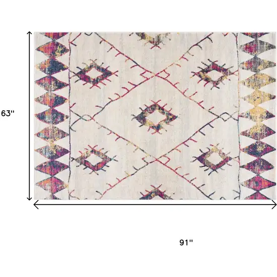 Cream Damask Area Rug Photo 3