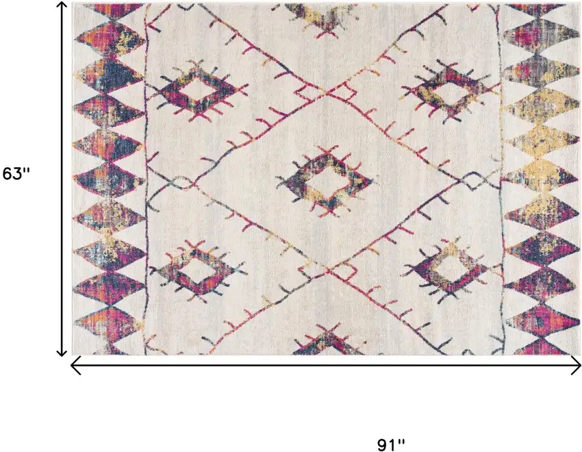 Cream Damask Area Rug Photo 3