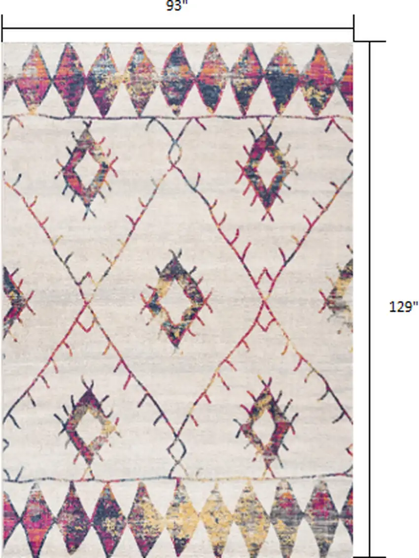 Cream Damask Area Rug Photo 5