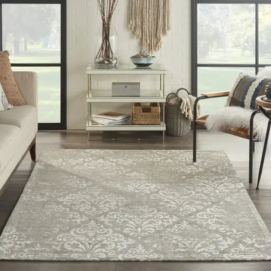 Cream Damask Power Loom Area Rug Photo 3