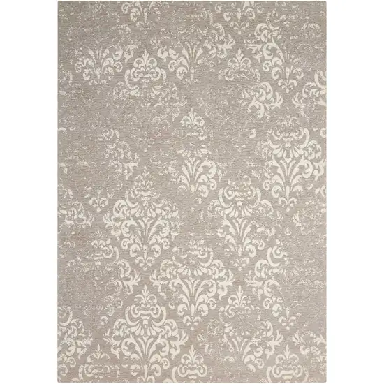 Cream Damask Power Loom Area Rug Photo 4