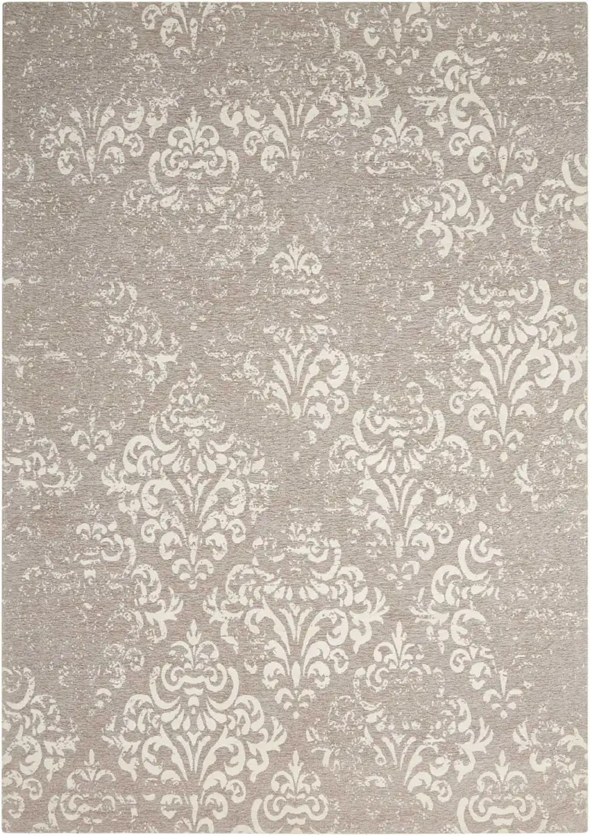 Cream Damask Power Loom Area Rug Photo 4