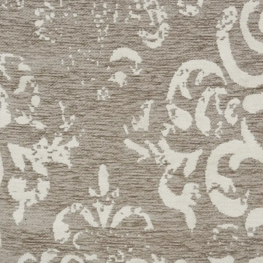 Cream Damask Power Loom Area Rug Photo 6