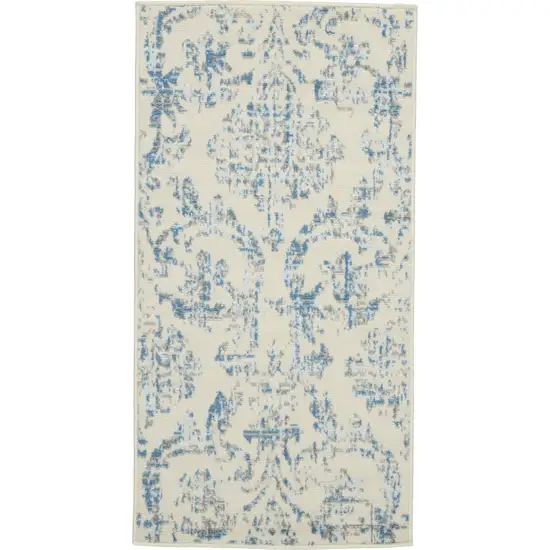 Cream Damask Power Loom Area Rug Photo 3