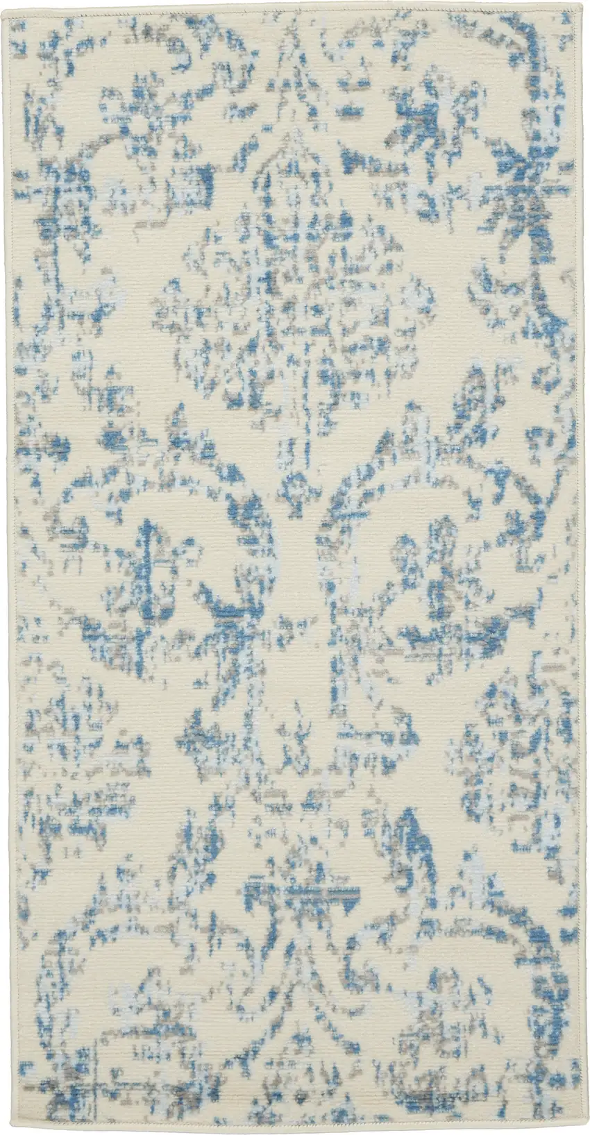 Cream Damask Power Loom Area Rug Photo 1