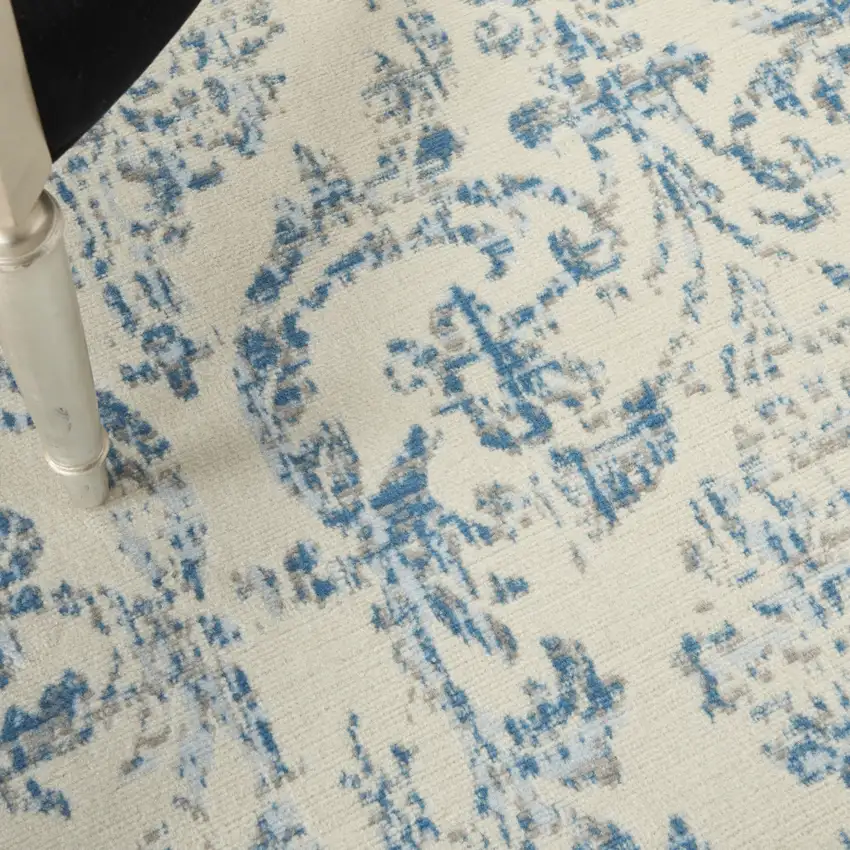 Cream Damask Power Loom Area Rug Photo 9