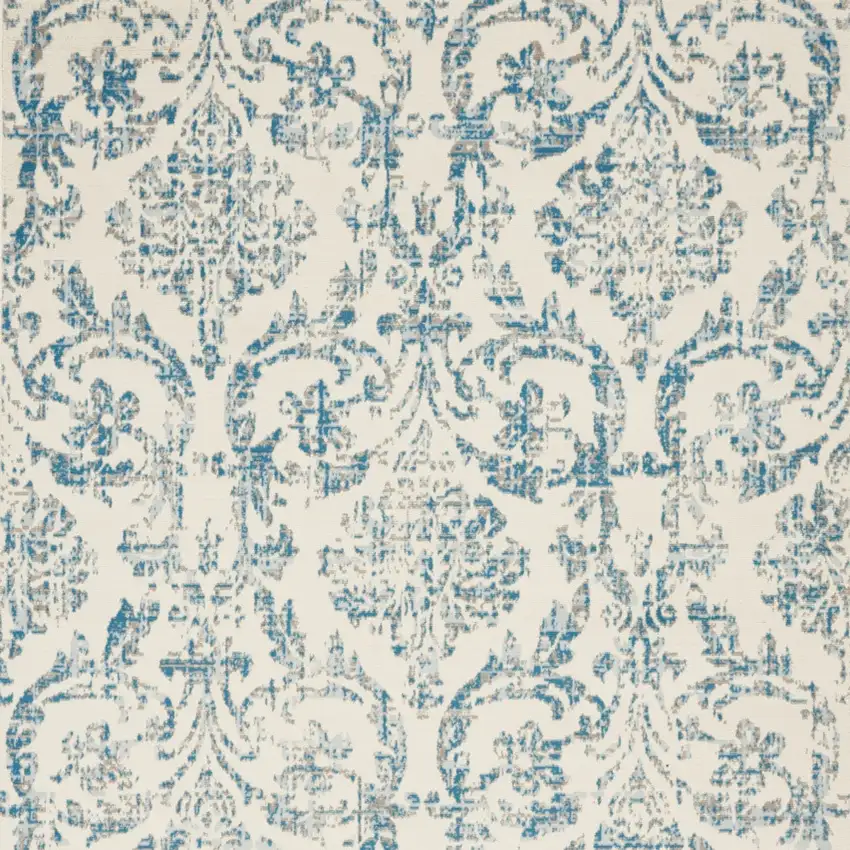 Cream Damask Power Loom Area Rug Photo 8