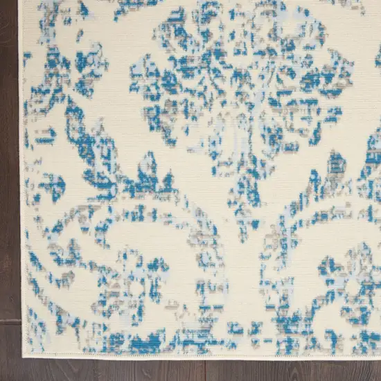 Cream Damask Power Loom Area Rug Photo 9