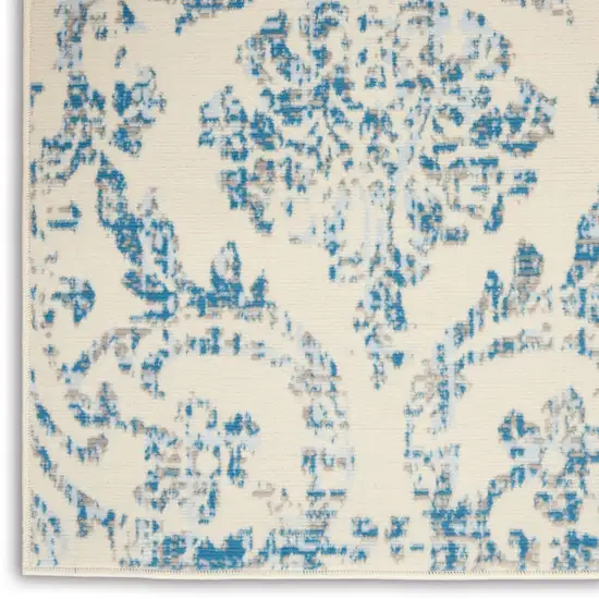 Cream Damask Power Loom Area Rug Photo 8
