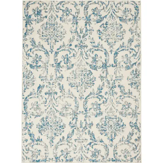Cream Damask Power Loom Area Rug Photo 2