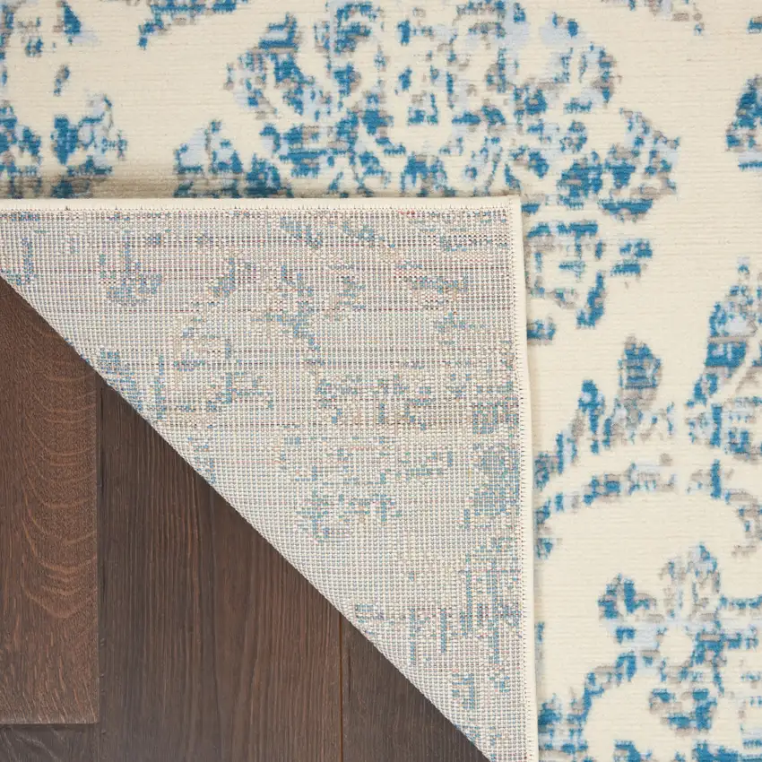 Cream Damask Power Loom Area Rug Photo 8