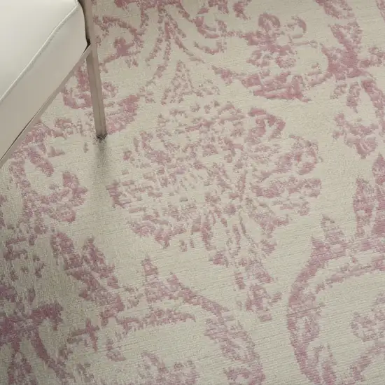 Cream Damask Power Loom Area Rug Photo 9