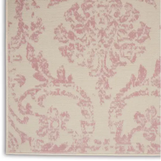 Cream Damask Power Loom Area Rug Photo 8
