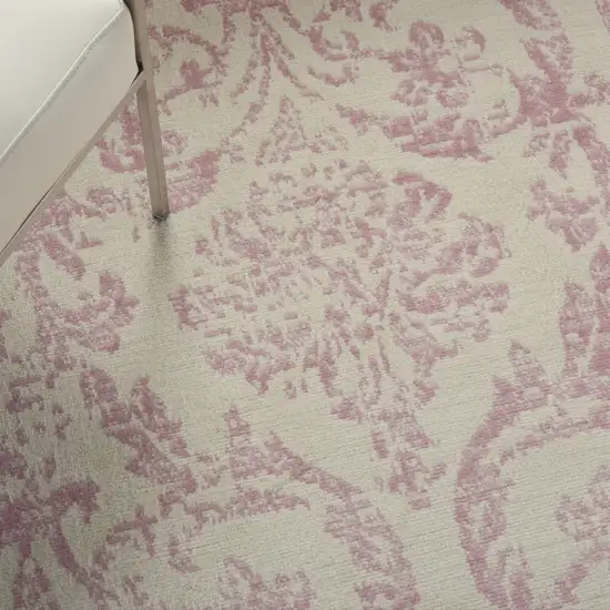Cream Damask Power Loom Area Rug Photo 9