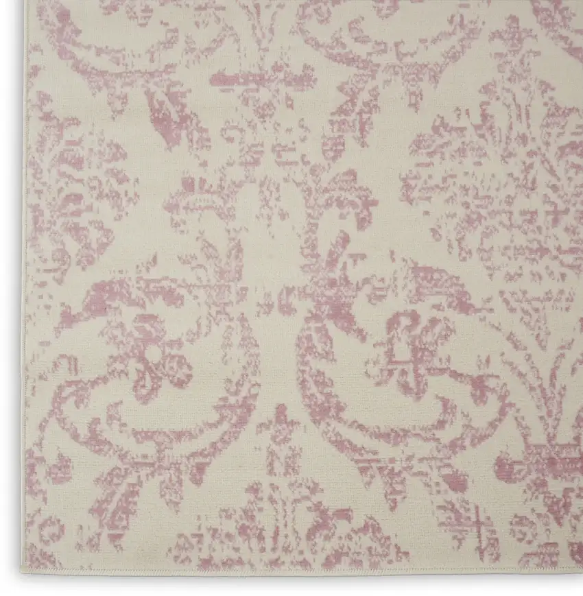 Cream Damask Power Loom Area Rug Photo 8