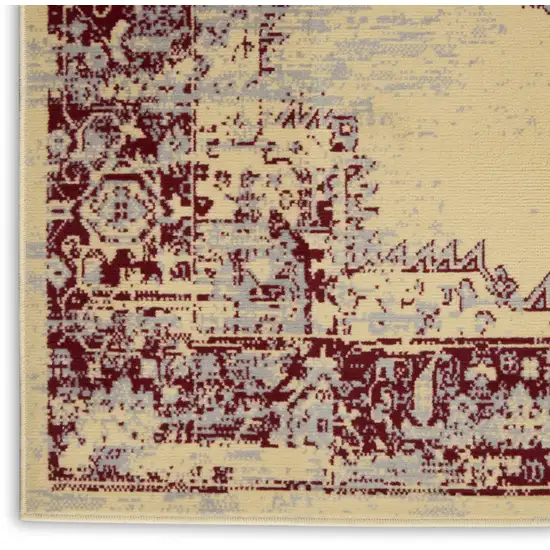 Cream Damask Power Loom Area Rug Photo 8