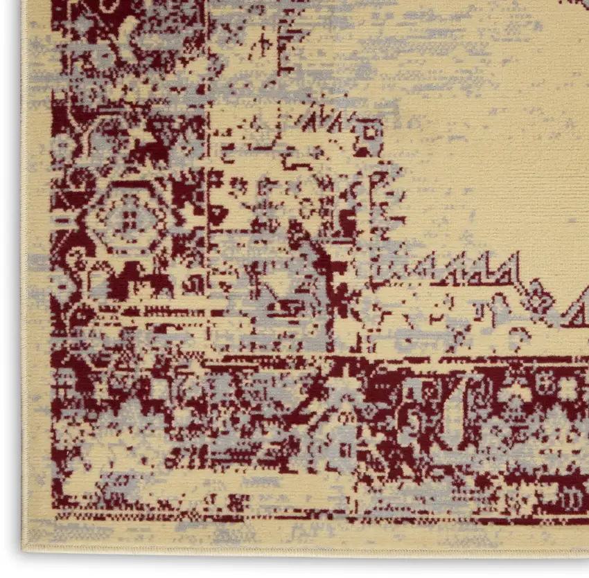 Cream Damask Power Loom Area Rug Photo 8