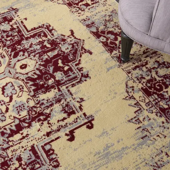 Cream Damask Power Loom Area Rug Photo 9