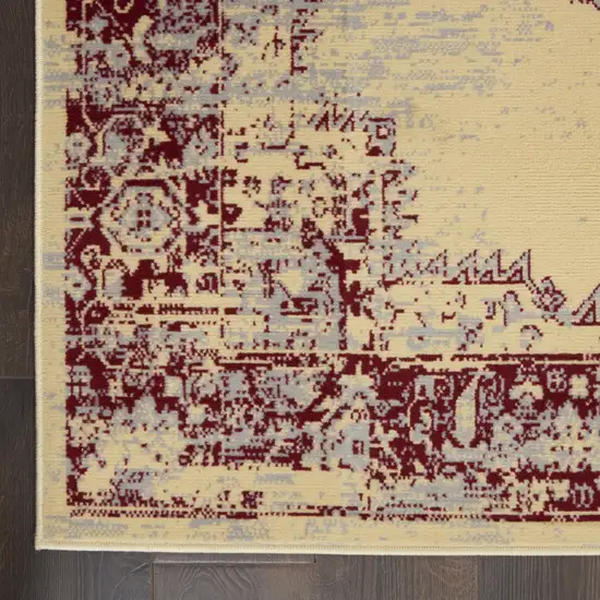 Cream Damask Power Loom Area Rug Photo 8