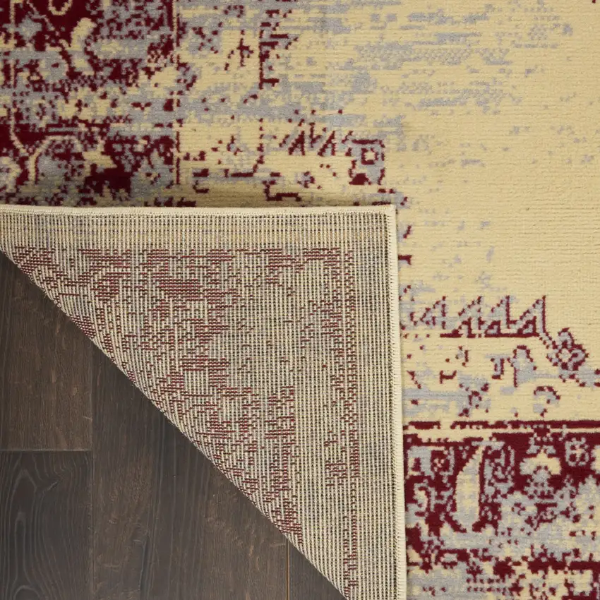 Cream Damask Power Loom Area Rug Photo 9