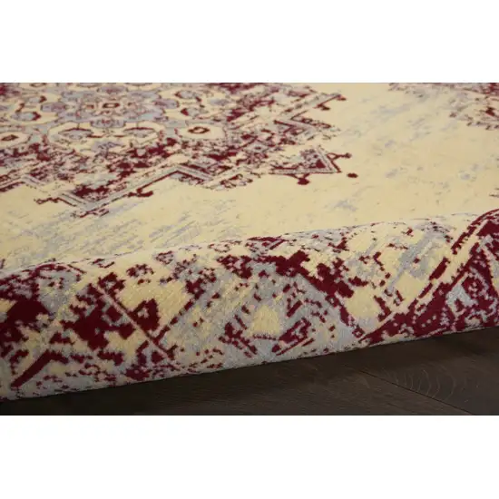 Cream Damask Power Loom Area Rug Photo 8